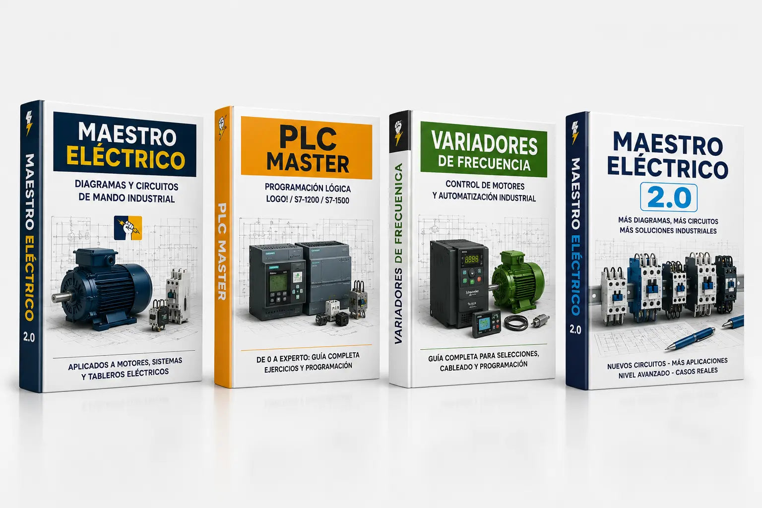 COMBO INDUSTRIAL COMPLETO | Maestro Eléctrico 2.0 + PLC Master + Variadores -  eBook