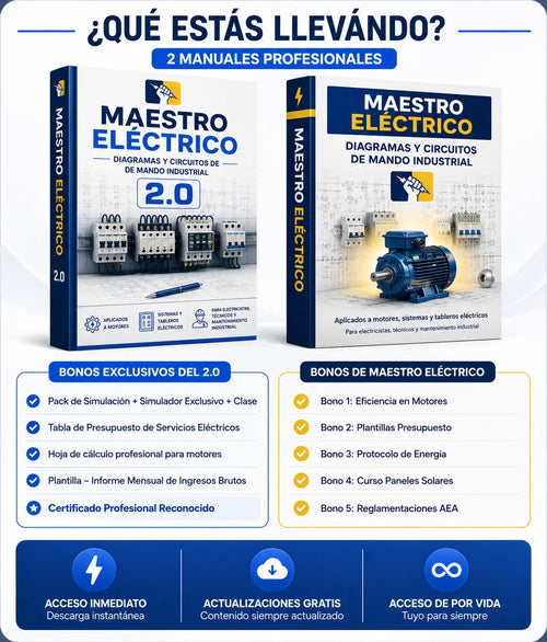 COMBO INDUSTRIAL COMPLETO | Maestro Eléctrico 2.0 + PLC Master + Variadores -  eBook