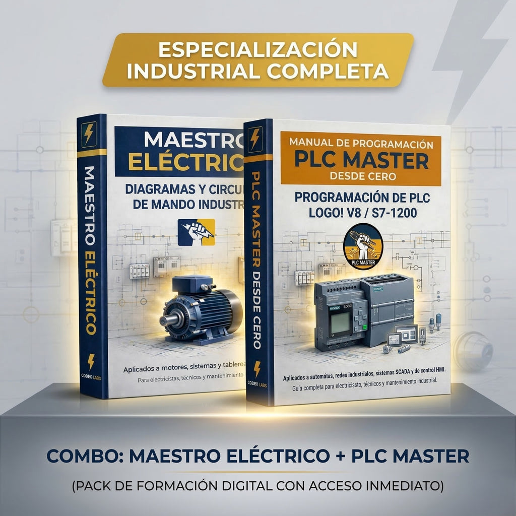 COMBO PROFESIONAL: MAESTRO ELÉCTRICO + PLC MASTER (10 PRODUCTOS DIGITALES)